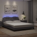 Estructura de cama con luces LED cuero PE gris 160x200 cm