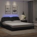 Estructura cama LED sin colchón cuero sintético negro 180x200cm