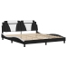 vidaXL Estructura cama con luces LED cuero PE negro blanco 180x200 cm