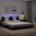 vidaXL Estructura cama con luces LED cuero PE negro blanco 180x200 cm