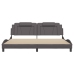 Estructura cama con luces LED cuero sintético gris 200x200 cm
