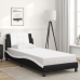 Estructura cama con LED cuero sintético negro blanco 80x200 cm