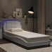 vidaXL Estructura cama con luces LED cuero sintético blanco 90x190 cm