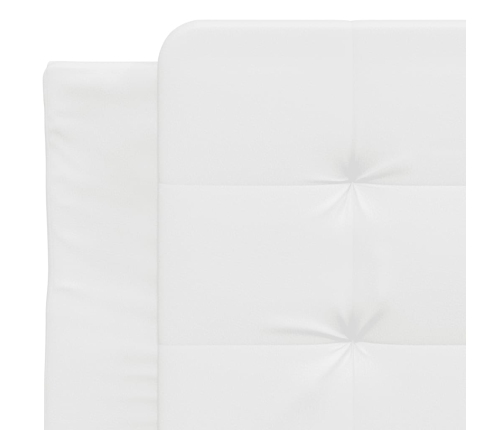 vidaXL Estructura cama con luces LED cuero sintético blanco 90x190 cm