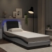 vidaXL Estructura cama con LED cuero sintético blanco y negro 90x190cm