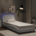 vidaXL Estructura cama con luces LED cuero sintético blanco 90x200 cm