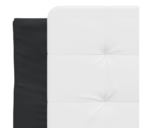 Estructura cama con LED cuero sintético negro blanco 100x200 cm