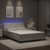 vidaXL Estructura cama con luces LED cuero sintético blanco 120x200 cm