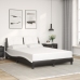 Estructura cama con LED cuero sintético negro blanco 120x200 cm