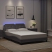 vidaXL Estructura cama con luces LED cuero sintético gris 140x190 cm