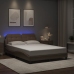 Estructura de cama con LED cuero sintético capuchino 140x190 cm