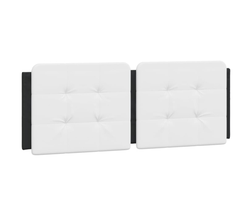 Estructura cama con LED cuero sintético negro blanco 140x200 cm