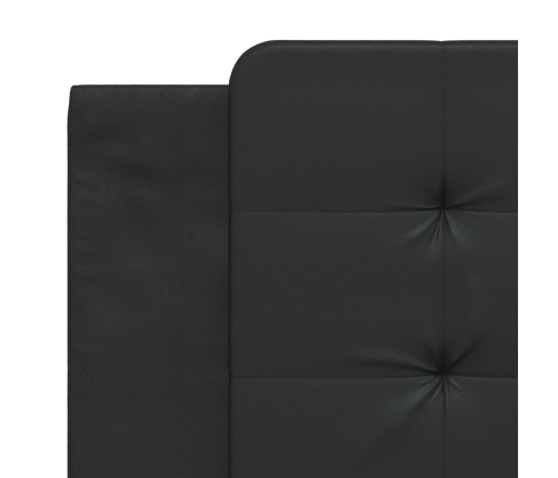 Estructura cama LED sin colchón cuero sintético negro 180x200cm