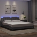 vidaXL Estructura de cama con luz LED cuero sintético gris 180x200 cm