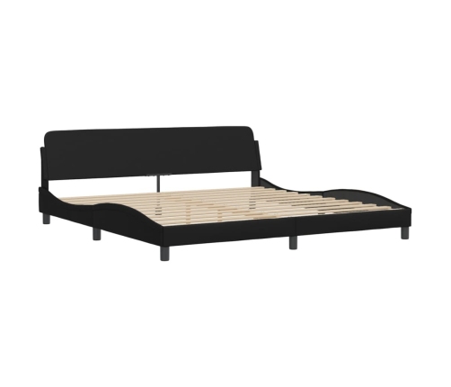 vidaXL Estructura cama con luces LED cuero sintético negro 200x200 cm