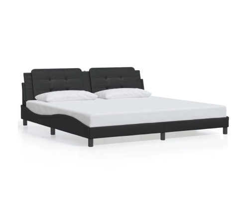 vidaXL Estructura cama con luces LED cuero sintético negro 200x200 cm