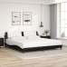 Estructura cama con LED cuero sintético negro blanco 200x200 cm