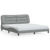 Estructura de cama con luz LED tela gris oscuro 180x200 cm