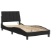 Estructura de cama con luz LED terciopelo negro 90x190 cm