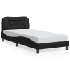 Estructura de cama con luz LED cuero sintético negro 90x190 cm