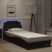 vidaXL Estructura de cama con luz LED cuero sintético negro 90x190 cm