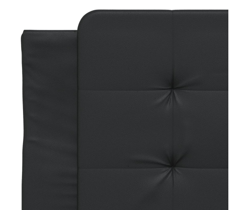 vidaXL Estructura de cama con luz LED cuero sintético negro 90x190 cm