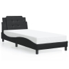 vidaXL Estructura de cama con luz LED cuero sintético negro 90x190 cm