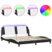 vidaXL Estructura cama con LED cuero sintético negro blanco 180x200 cm