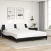 vidaXL Estructura cama con LED cuero sintético negro blanco 180x200 cm