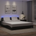 vidaXL Estructura cama con LED cuero sintético negro blanco 180x200 cm