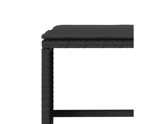 Set de sofás de jardín 6 piezas y cojines ratán sintético negro