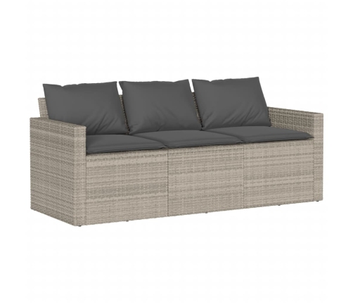 Set de sofás de jardín 6 pzas y cojines ratán sintético gris