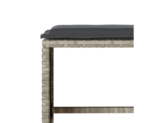 Set de sofás de jardín 6 pzas y cojines ratán sintético gris