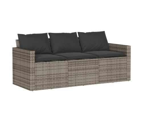 Set de muebles de jardín 6 pzas y cojines ratán sintético gris