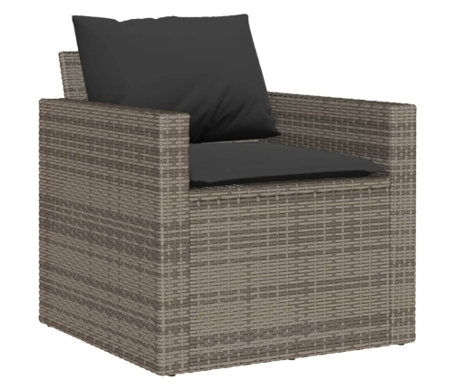 Set de muebles de jardín 6 pzas y cojines ratán sintético gris