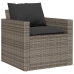 Set de muebles de jardín 6 pzas y cojines ratán sintético gris