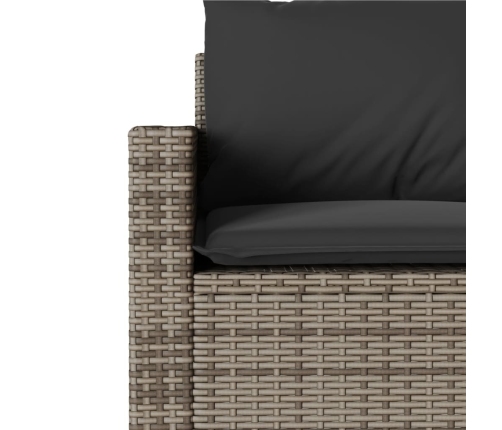 Set de muebles de jardín 6 pzas y cojines ratán sintético gris