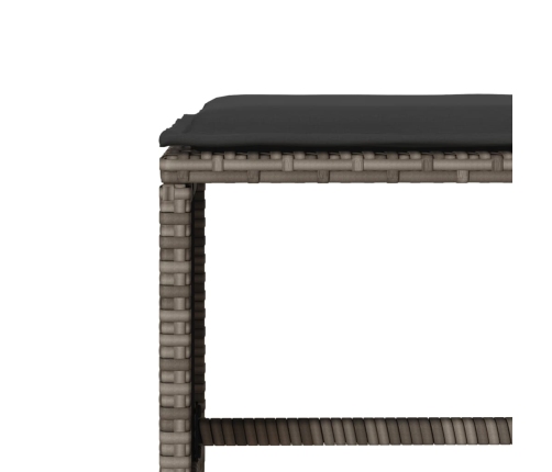 Set de muebles de jardín 6 pzas y cojines ratán sintético gris
