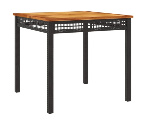 Set comedor de jardín 3 pzas con cojines ratán sintético negro