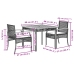Set comedor de jardín 3 pzas con cojines ratán sintético negro
