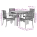 Set de muebles jardín 5 pzas con cojines ratán sintético negro