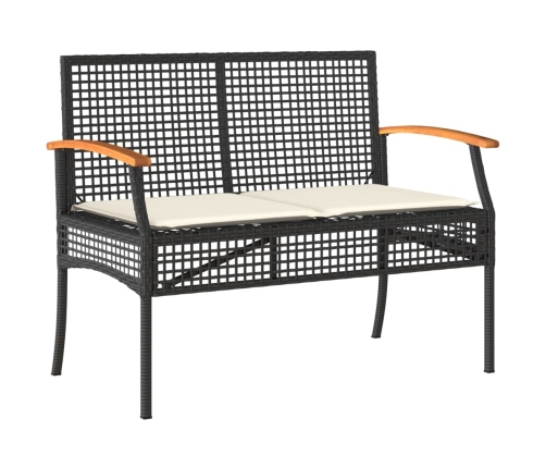 Set de muebles jardín 5 pzas con cojines ratán sintético negro