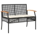 Set de muebles jardín 5 pzas con cojines ratán sintético negro