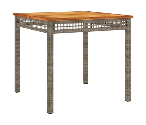 Set comedor de jardín 3 piezas con cojines ratán sintético gris