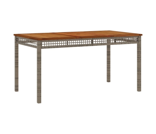 Set comedor de jardín 5 piezas con cojines ratán sintético gris