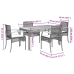 Set comedor de jardín 5 piezas con cojines ratán sintético gris