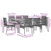 Set comedor jardín 9 pzas y cojines ratán sintético gris