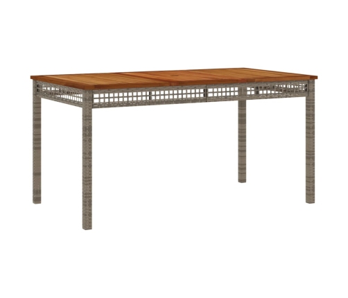 Set comedor de jardín 3 piezas con cojines ratán sintético gris