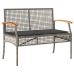 Set comedor de jardín 3 piezas con cojines ratán sintético gris