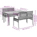Set comedor de jardín 3 piezas con cojines ratán sintético gris